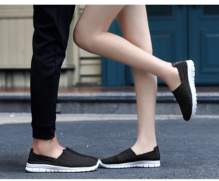 Men Sneakers Summer Shoes Casual Flats Breathable Woven Loafers Slip On Handmade 2020 Fashion Valentine Footwear Size 35-44
