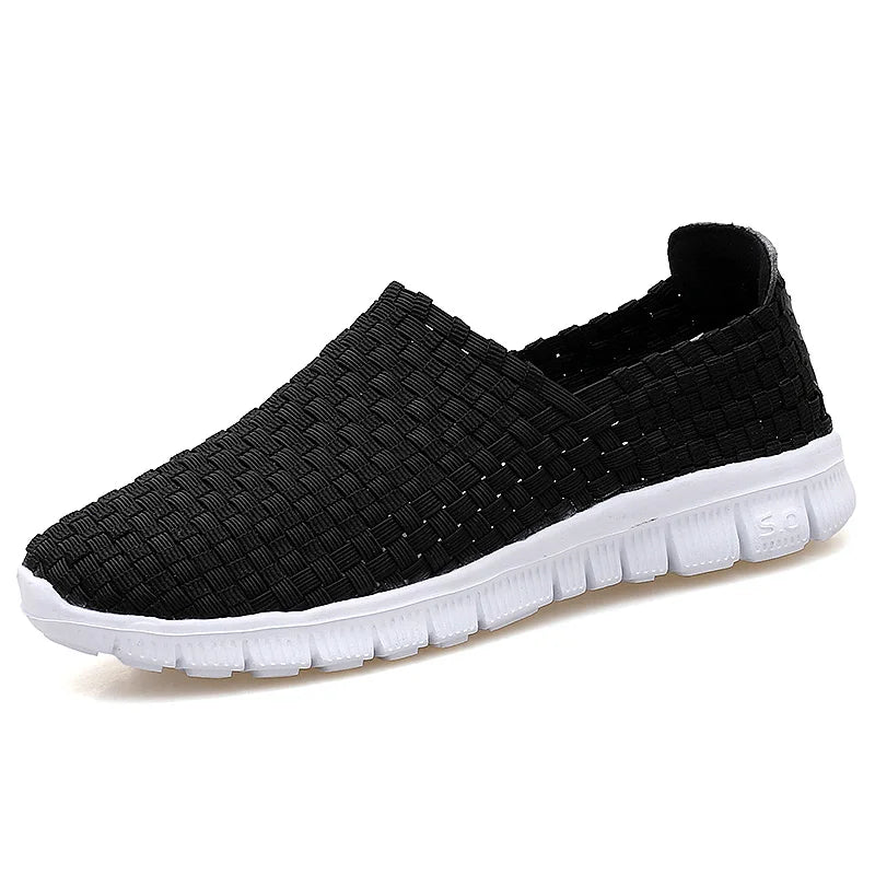 Men Sneakers Summer Shoes Casual Flats Breathable Woven Loafers Slip On Handmade 2020 Fashion Valentine Footwear Size 35-44