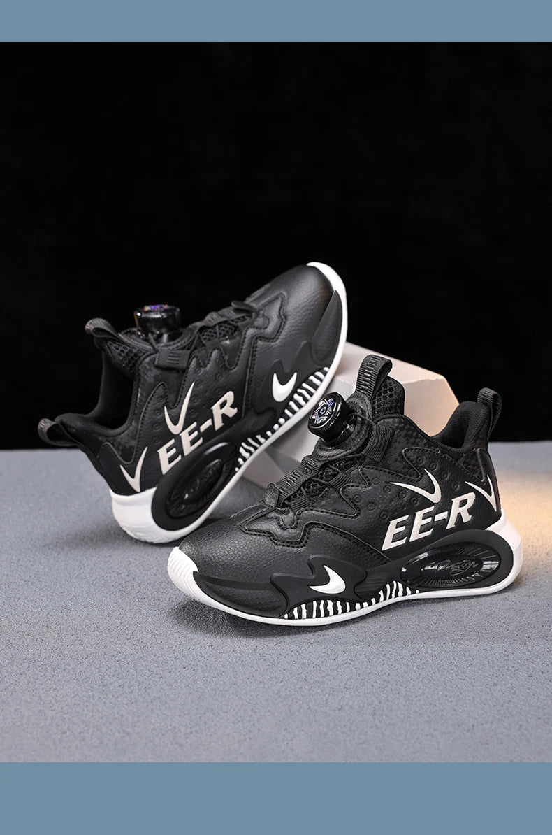 Kids Sneakers Casual Basketball Shoes for Children High-top Ankle-protected Sports Shoes for Boys Trainers PU Leather Sneaker