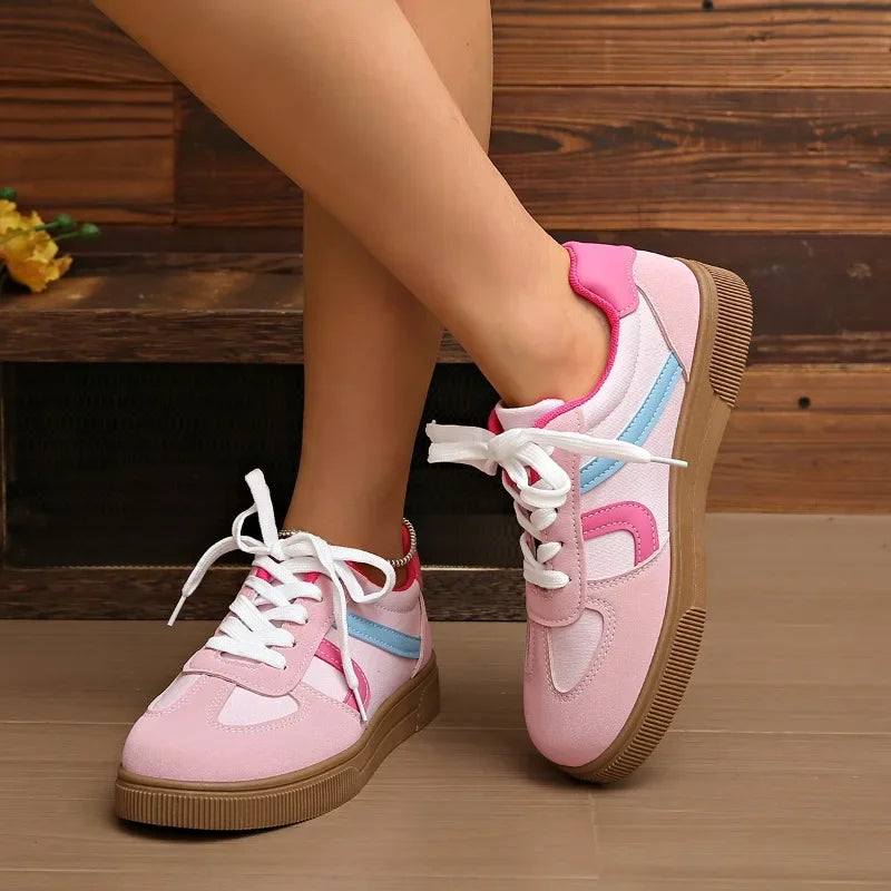 Women's Sneakers New Style Popular Genuine Leather Ladies Moral Training Shoes Casual Spring Flat Shoes Women Zapatos Mujer