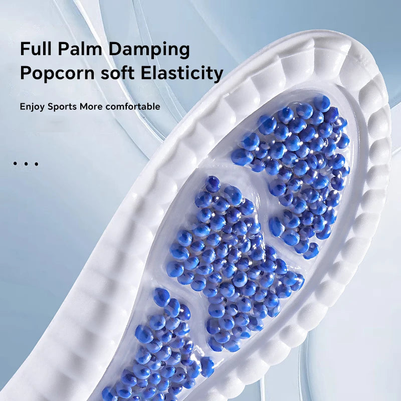 New Sport Insoles For Shoes High Elasticity Triple Shock Absorbing Sole Pad PU Memory Foam Air-cushion Super Soft Sneakers Soles