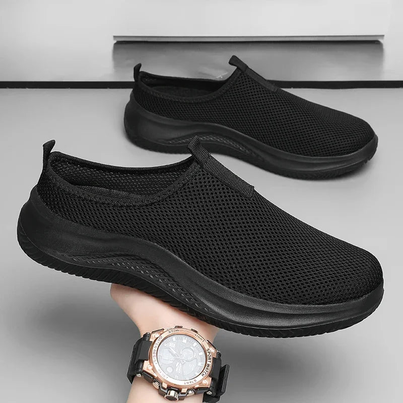 Men's Sneakers Comfortable Lightweight Soft Half Slipper Flat Running Shoes Outdoor Casual Sports Shoes Man Shoes Big Size 39-48