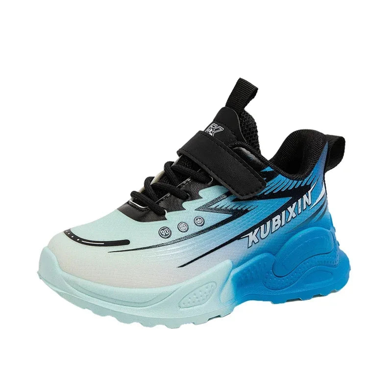 Students Sneakers Handsome Trendy Boys Girls Running Shoes Gradient Color 2024 New Fashion Children Sports Shoes Thick Soft Sole