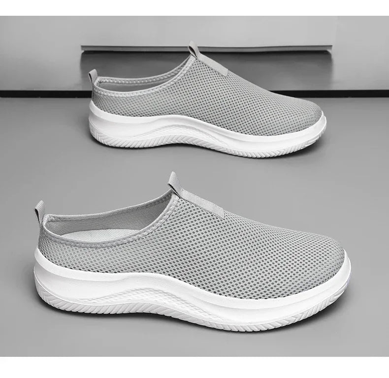 Men's Sneakers Comfortable Lightweight Soft Half Slipper Flat Running Shoes Outdoor Casual Sports Shoes Man Shoes Big Size 39-48