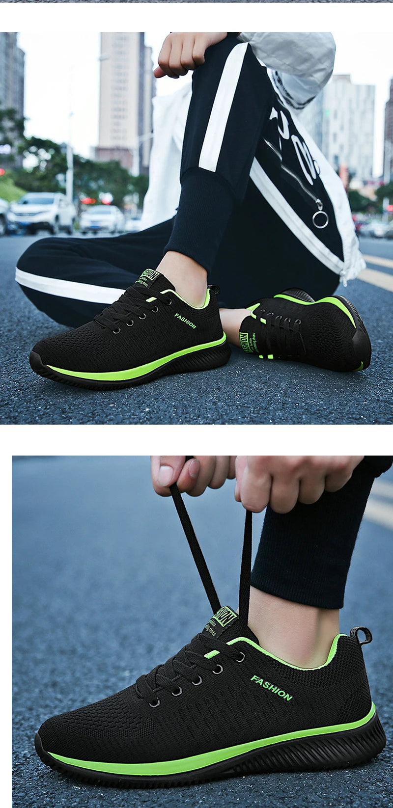 Men's Sneakers Black Casual Comfortable Knitted Sports Shoes Breathable Comfortable Running Fitness Shoes Mens Sports Shoes