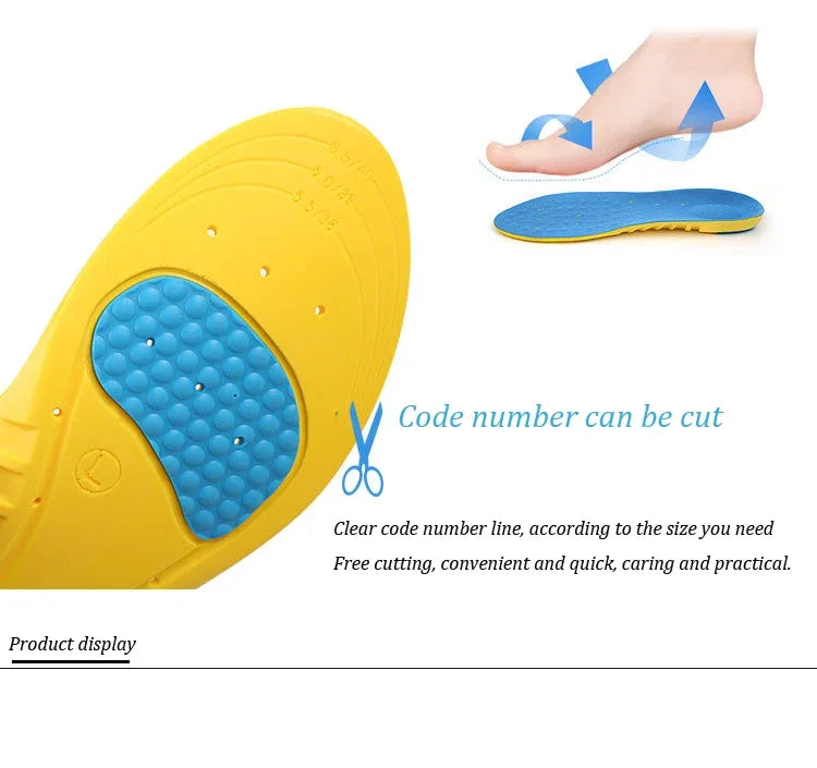 New Orthopedic Insole EVA Arch Support Pads Sport Sole for Sneakers Basketball Shoes Sweat Breathable Men's and Women's Insoles