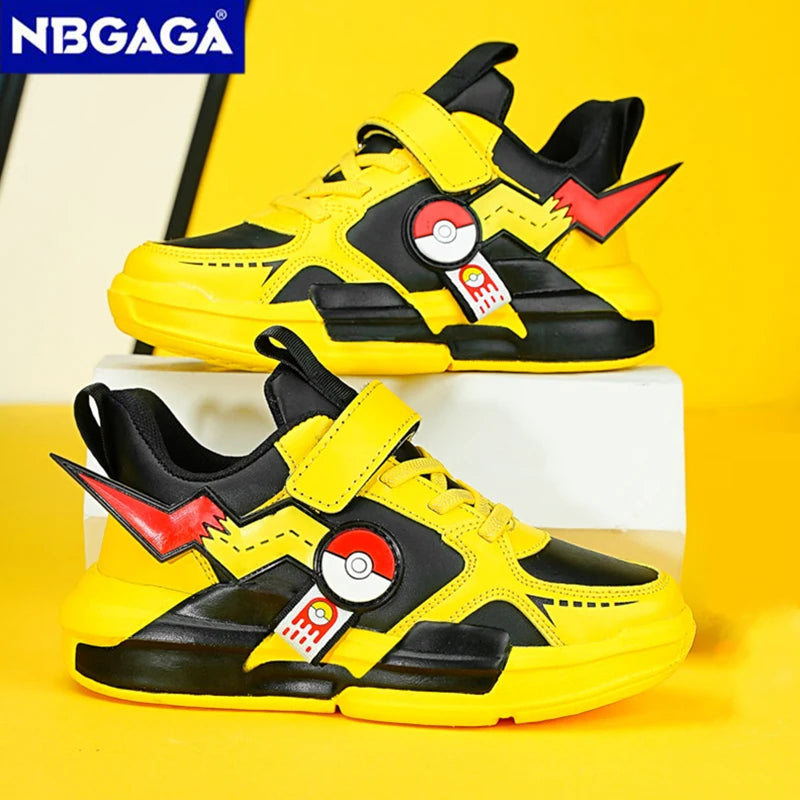 Four Season Sports Kids Cartoon Sneakers Outdoor Boys Classic Running Shoes Pu Leather Children's Walking Footwear Leisure