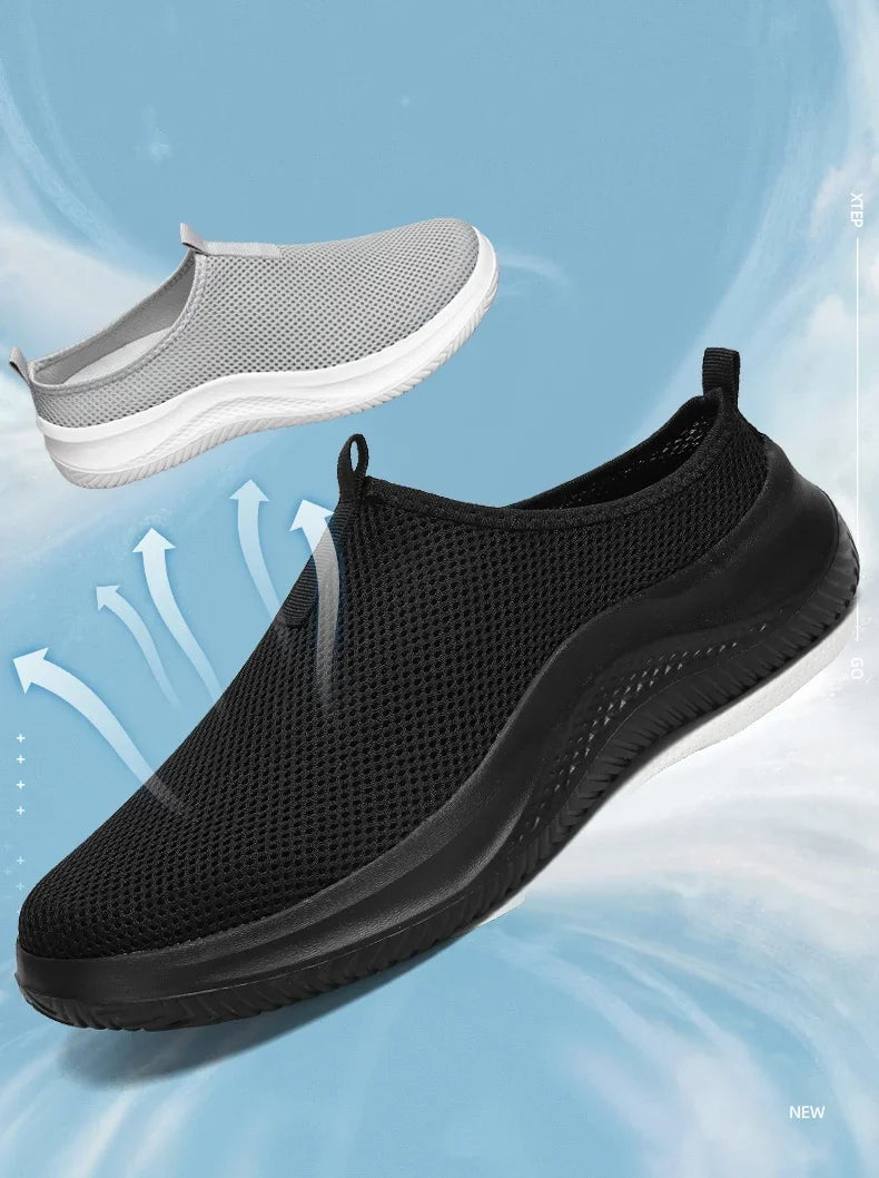 Men's Sneakers Comfortable Lightweight Soft Half Slipper Flat Running Shoes Outdoor Casual Sports Shoes Man Shoes Big Size 39-48