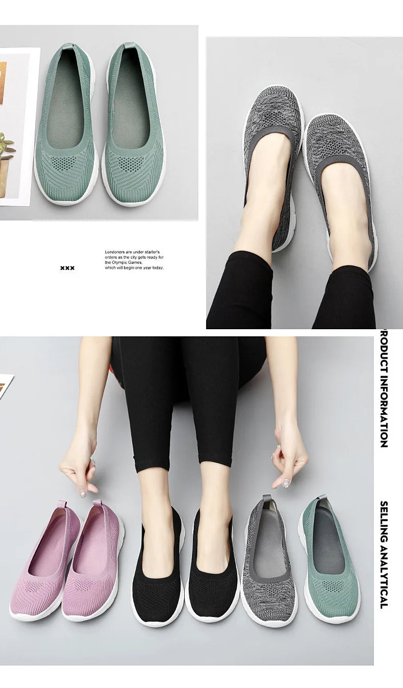 Sneakers Fashion2022 Women  Socks Shoes Casual White Sneakers Summer knitted Vulcanized Shoes Women Trainers Tenis Feminino