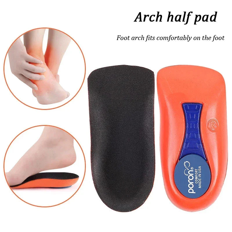 Sneakers Half Insoles for Feet Shock Absorption Elasticity Running Arch Support Orthopedic Heel Pad Plantar Fascitis Shoe Insert