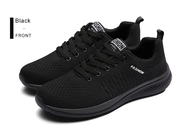 Men's Sneakers Black Casual Comfortable Knitted Sports Shoes Breathable Comfortable Running Fitness Shoes Mens Sports Shoes