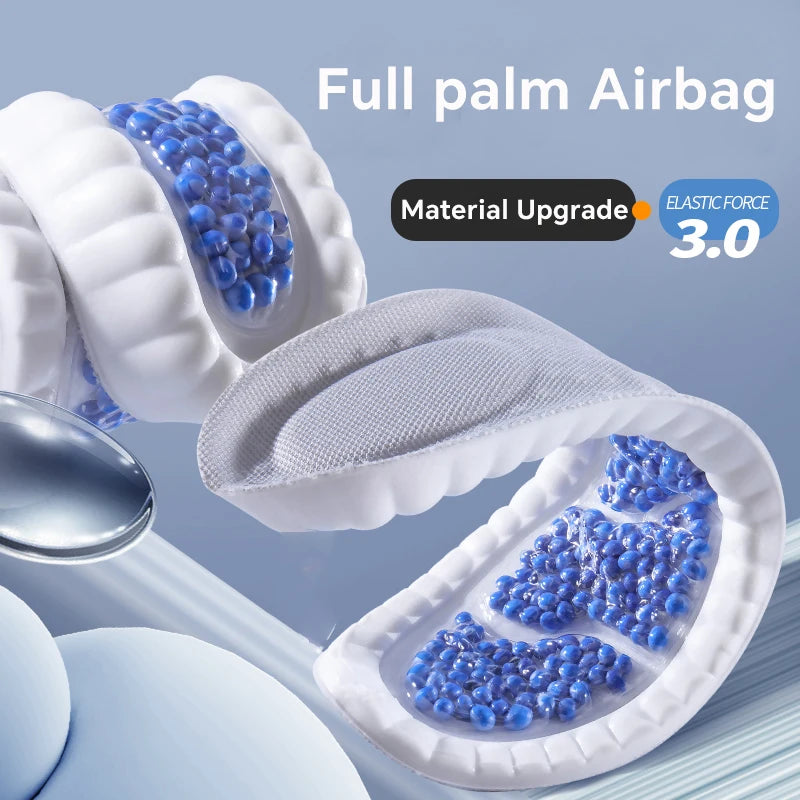 New Sport Insoles For Shoes High Elasticity Triple Shock Absorbing Sole Pad PU Memory Foam Air-cushion Super Soft Sneakers Soles