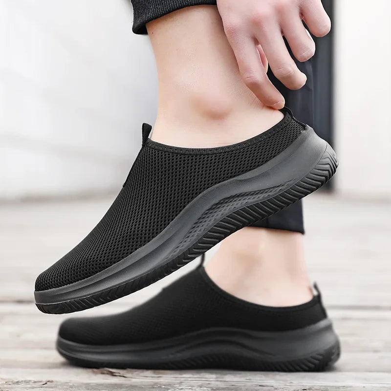 Men's Sneakers Comfortable Lightweight Soft Half Slipper Flat Running Shoes Outdoor Casual Sports Shoes Man Shoes Big Size 39-48