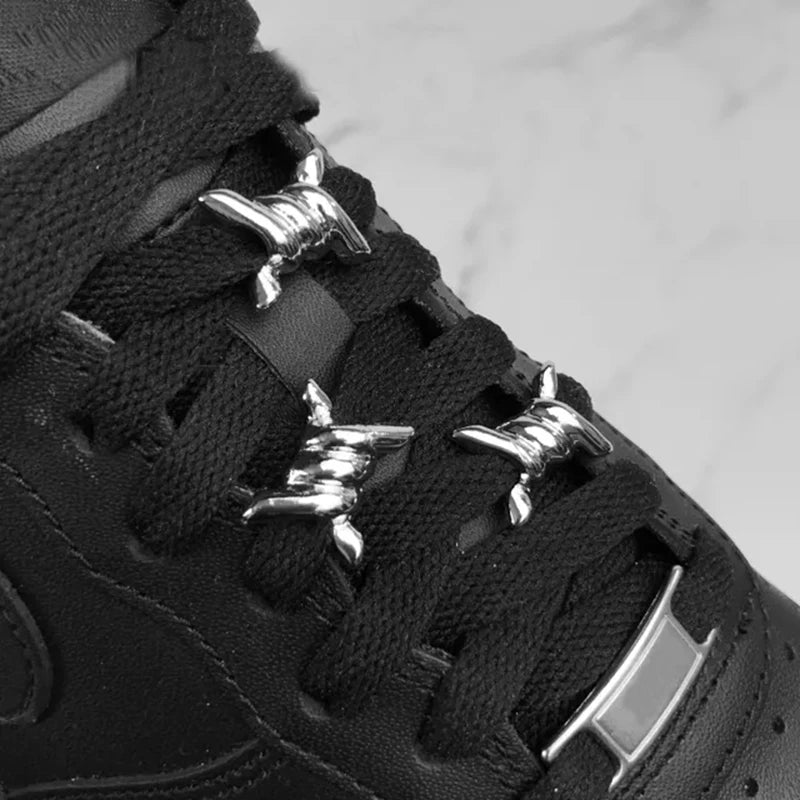 1pcs Diy Decorative Accessories For Sneakers Shoe Buckle Wire Thorn Knot Shoelace Buckle Pendant Charms