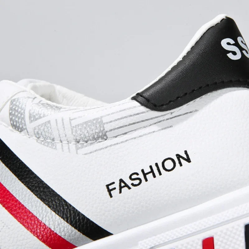 Men's Sneakers White Casual Shoes Lightweight Breathable Flats Fashion Lace-up Vulcanized Shoes Non Slip Outdoor Men Shoes Tenis