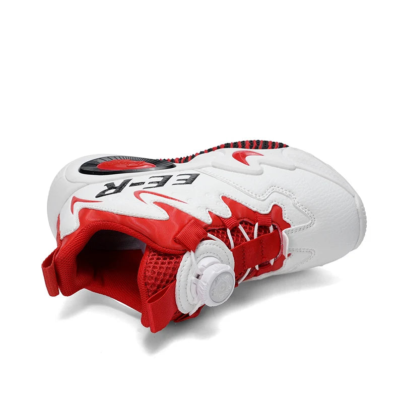 Kids Sneakers Casual Basketball Shoes for Children High-top Ankle-protected Sports Shoes for Boys Trainers PU Leather Sneaker