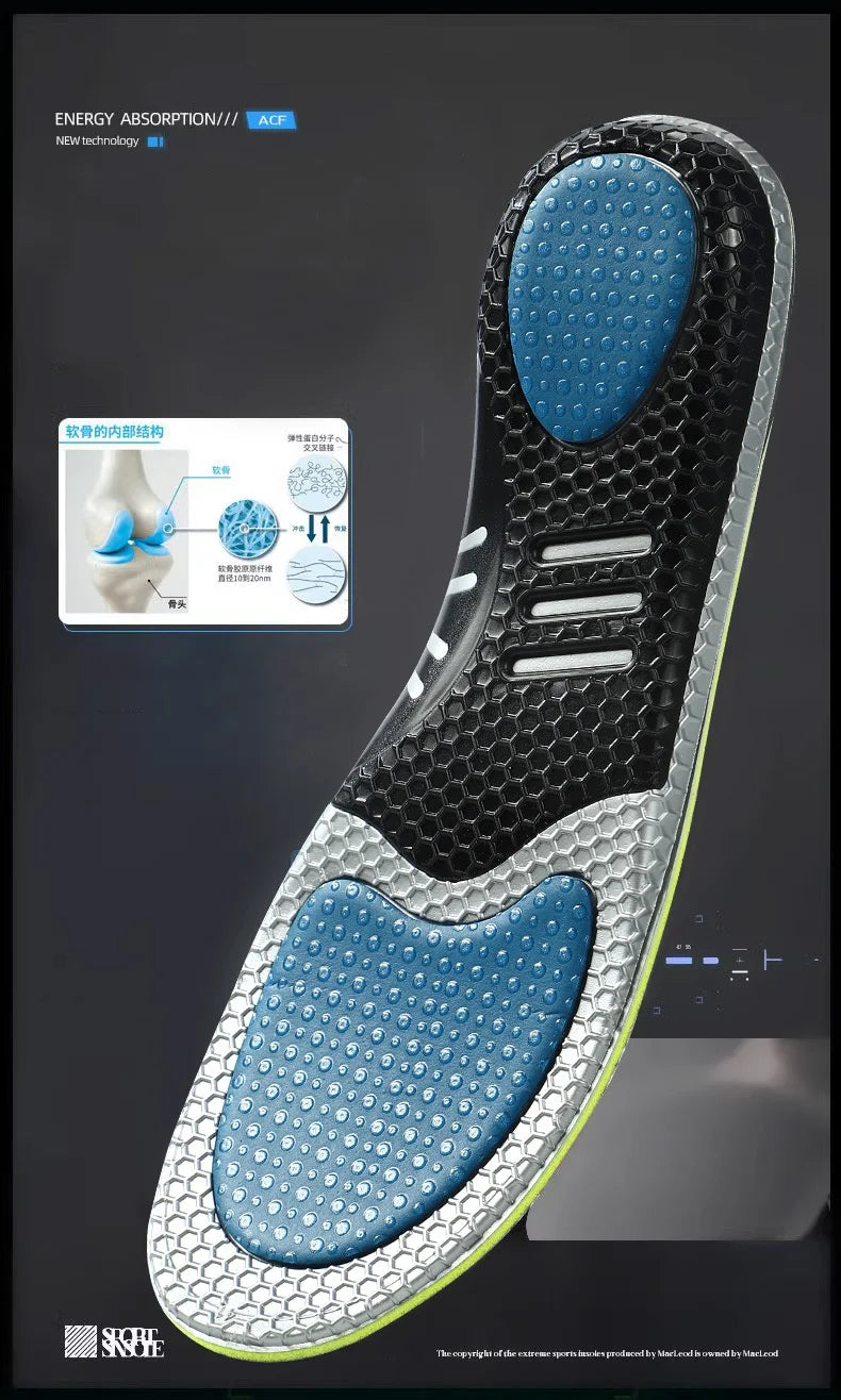 Sports Insoles For Shoes Men Women Arch Support Orthopedic Insoles Sweat Shock Absorbent Antibacterial Breathable Shoe Pad