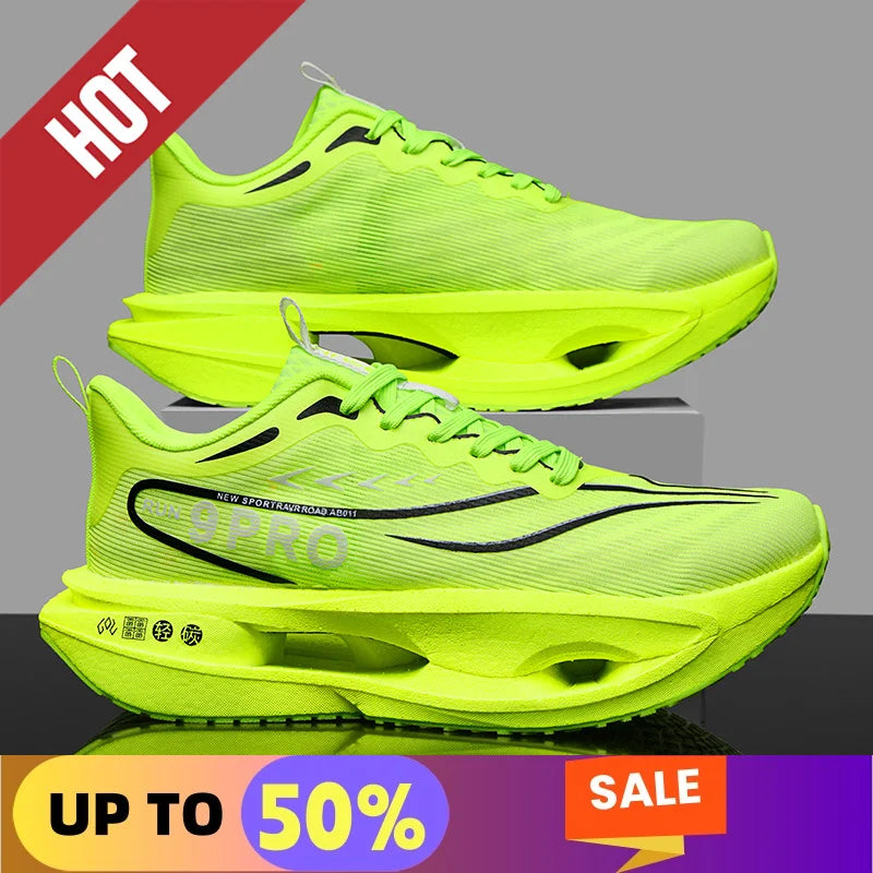 NEW Marathon Sneakers Men's Sports Shoes Women Flat Wear Resistant Sneakers Comfortable Platform Soft Race Running Shoes for Man