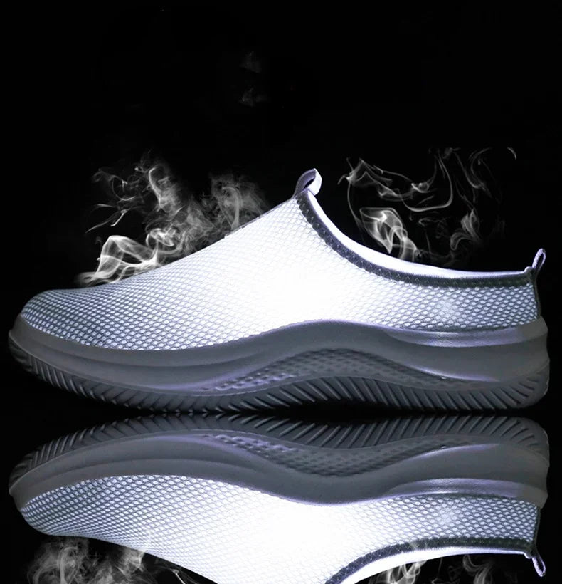 Men's Sneakers Comfortable Lightweight Soft Half Slipper Flat Running Shoes Outdoor Casual Sports Shoes Man Shoes Big Size 39-48