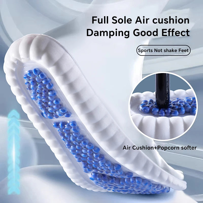 New Sport Insoles For Shoes High Elasticity Triple Shock Absorbing Sole Pad PU Memory Foam Air-cushion Super Soft Sneakers Soles