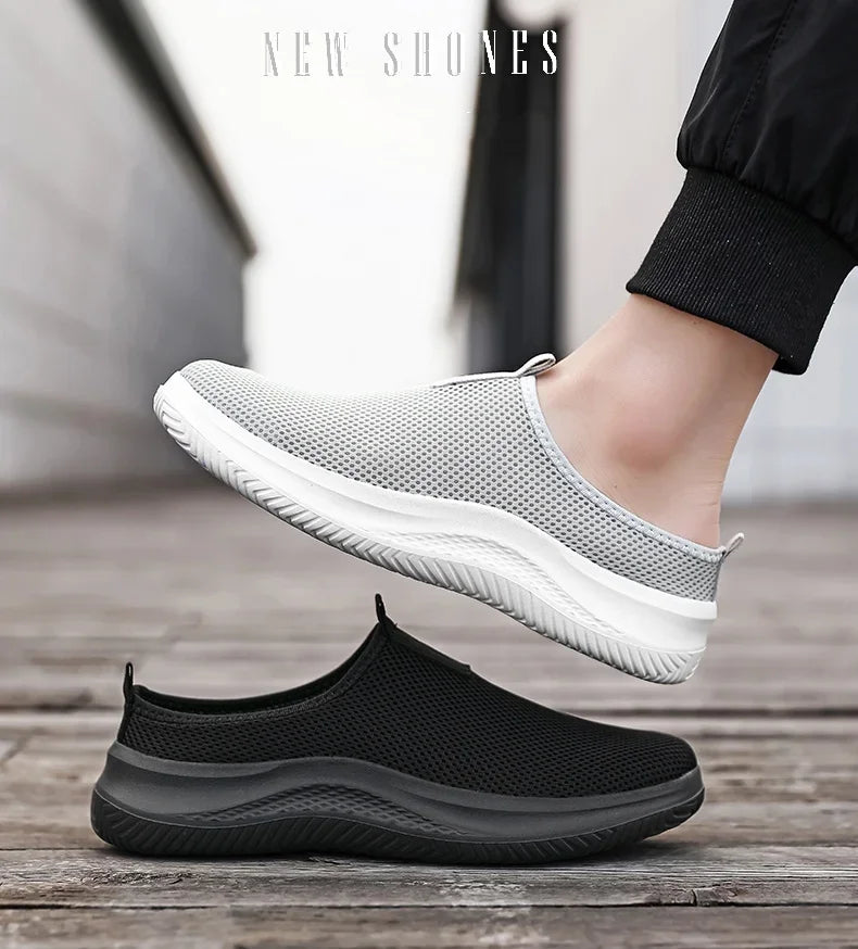Men's Sneakers Comfortable Lightweight Soft Half Slipper Flat Running Shoes Outdoor Casual Sports Shoes Man Shoes Big Size 39-48