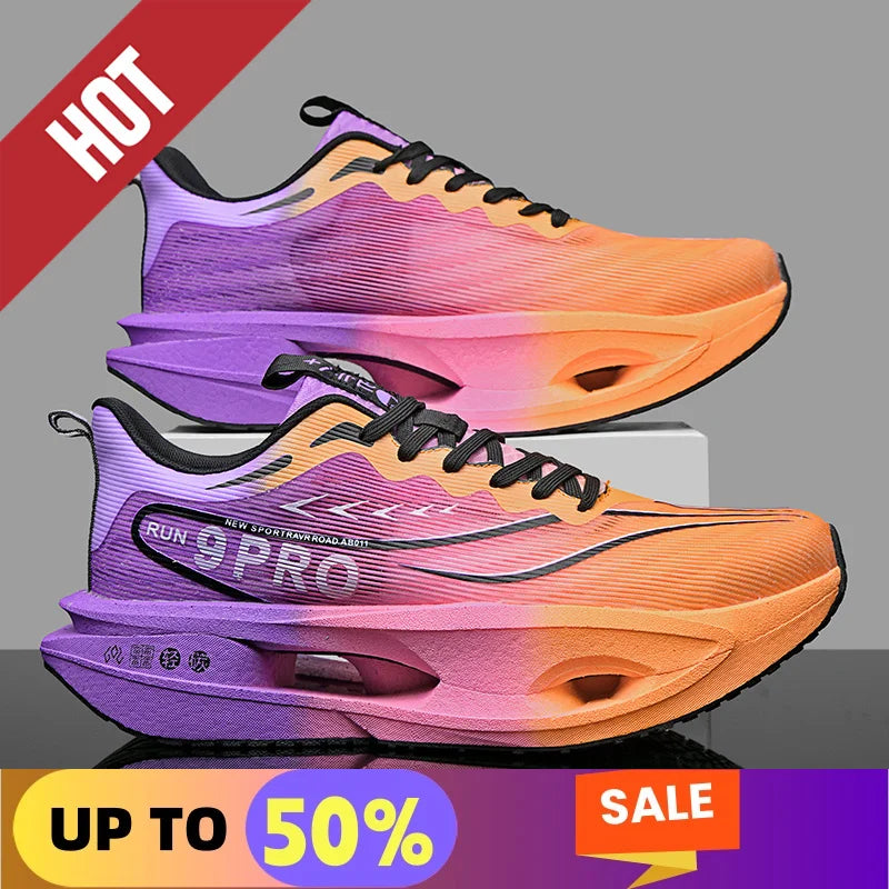 NEW Marathon Sneakers Men's Sports Shoes Women Flat Wear Resistant Sneakers Comfortable Platform Soft Race Running Shoes for Man