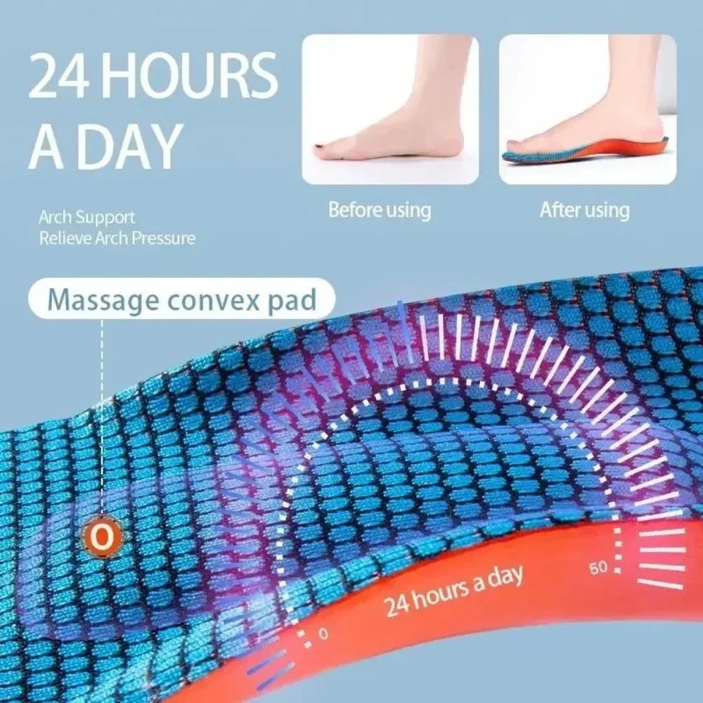 Sport Insoles for Shoes Sole Orthopedic Insoles Shock Absorption Deodorant Breathable Cushion Arch Support Ease Feet Pressure