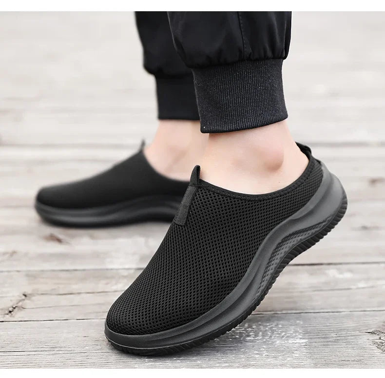 Men's Sneakers Comfortable Lightweight Soft Half Slipper Flat Running Shoes Outdoor Casual Sports Shoes Man Shoes Big Size 39-48