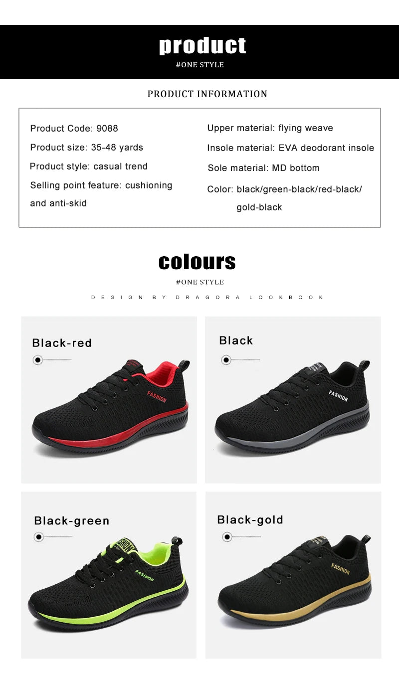 Men's Sneakers Black Casual Comfortable Knitted Sports Shoes Breathable Comfortable Running Fitness Shoes Mens Sports Shoes