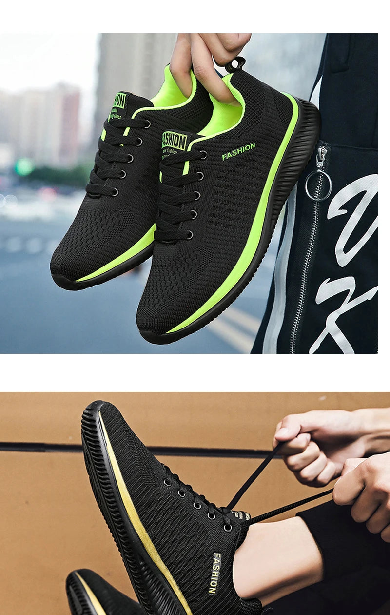 Men's Sneakers Black Casual Comfortable Knitted Sports Shoes Breathable Comfortable Running Fitness Shoes Mens Sports Shoes