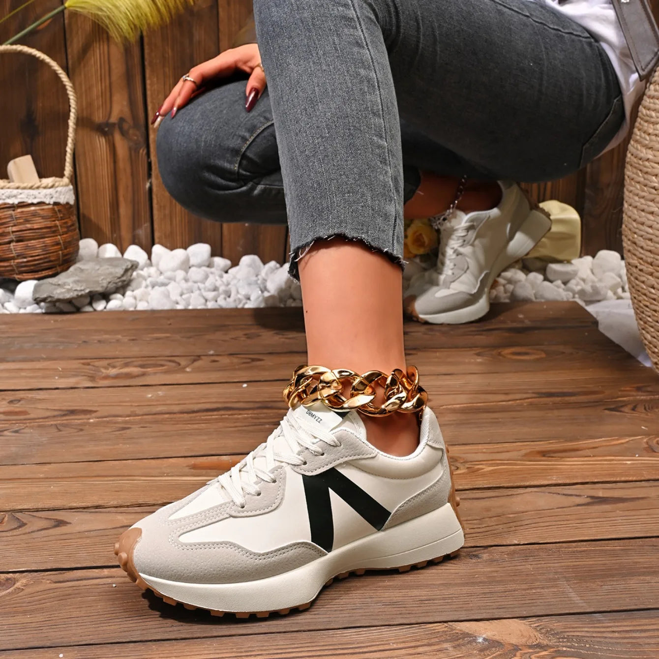 Women Sneakers 2025 New Casual Versatile Thick-soled Running Sneakers Women Fashionable High-quality Luxury Lace-up Shoes Women
