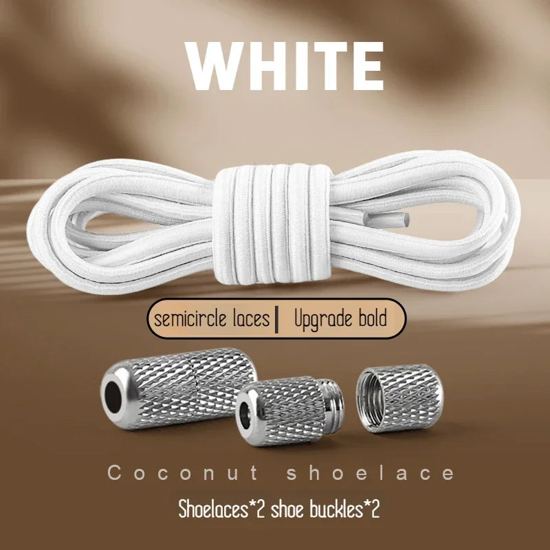 New Elastic Laces Sneakers Tennis Round Shoe laces Without ties Kids Adult No Tie Shoelace Rubber Bands Shoe Accessories
