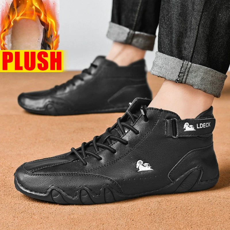 Men Sneakers 2022 New In Casual Shoes Male High Top Sneakers Winter Warm Designer Fashion Loafers Lace Up Shoes Men Ankle Boots