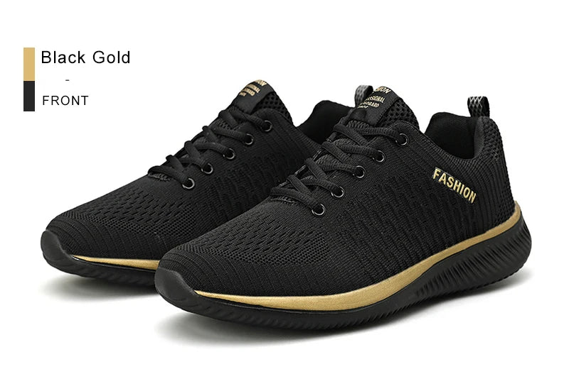 Men's Sneakers Black Casual Comfortable Knitted Sports Shoes Breathable Comfortable Running Fitness Shoes Mens Sports Shoes