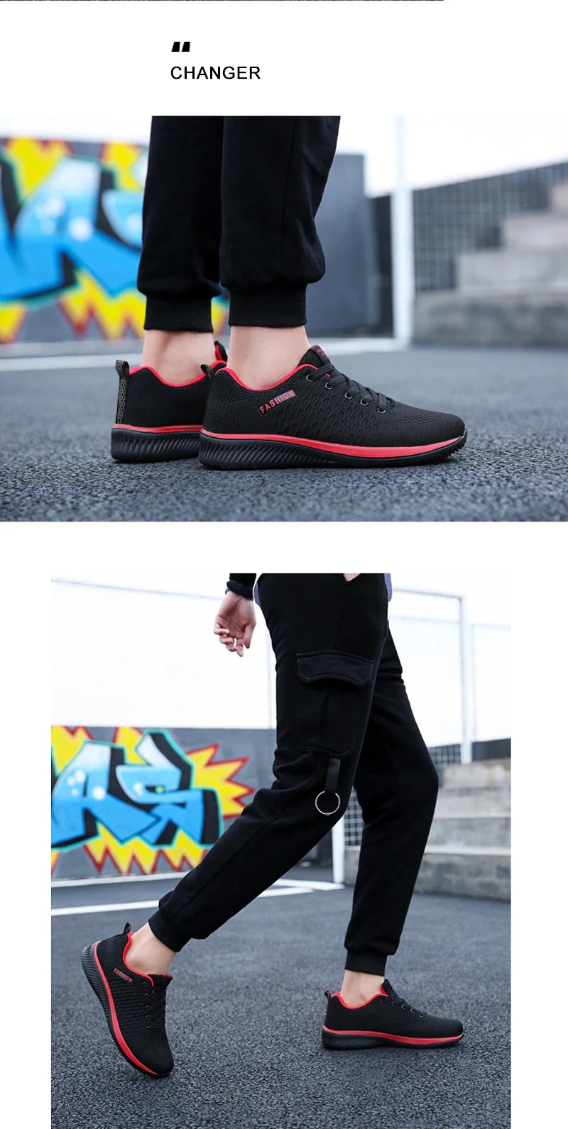 Men's Sneakers Black Casual Comfortable Knitted Sports Shoes Breathable Comfortable Running Fitness Shoes Mens Sports Shoes