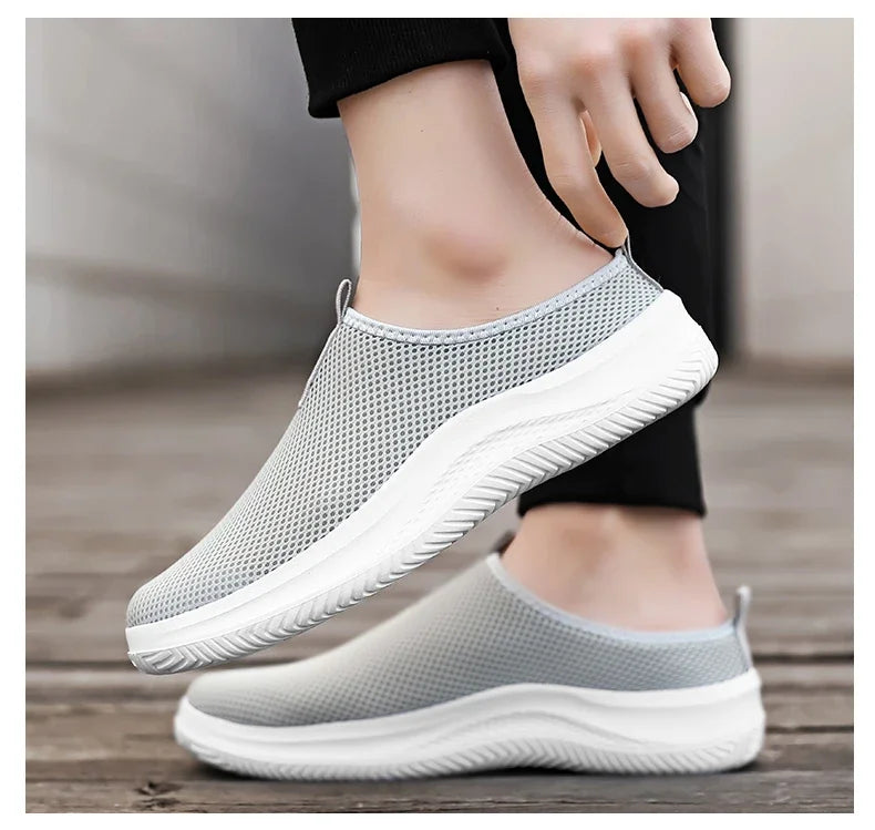 Men's Sneakers Comfortable Lightweight Soft Half Slipper Flat Running Shoes Outdoor Casual Sports Shoes Man Shoes Big Size 39-48