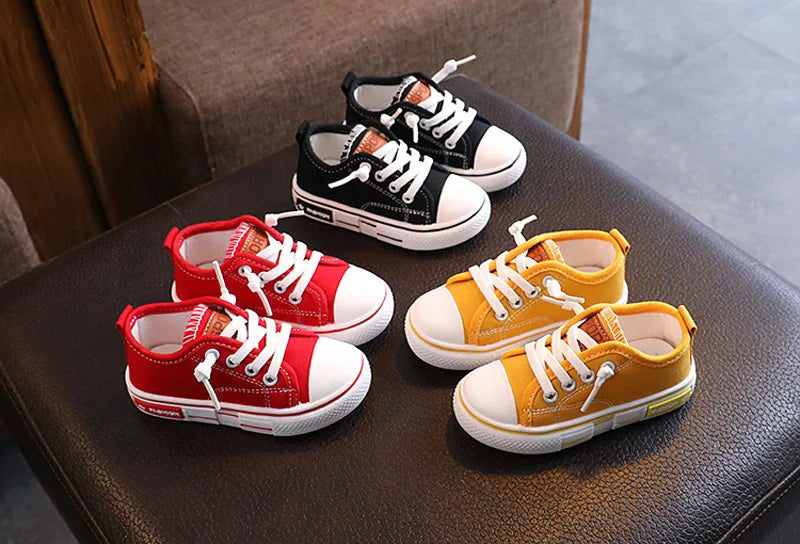 Kid Sneakers Summer Canvas Shoes For Children Fashion Anti-slip Baby Shoes Girls Boys Breathable Casual Shoes Slippers 21-32