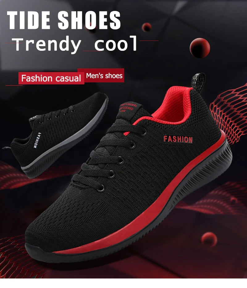 Men's Sneakers Black Casual Comfortable Knitted Sports Shoes Breathable Comfortable Running Fitness Shoes Mens Sports Shoes