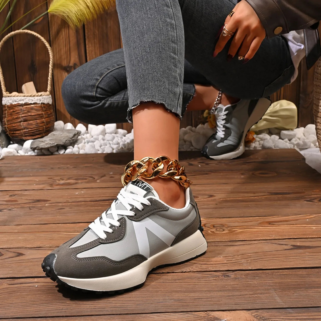 Women Sneakers 2025 New Casual Versatile Thick-soled Running Sneakers Women Fashionable High-quality Luxury Lace-up Shoes Women
