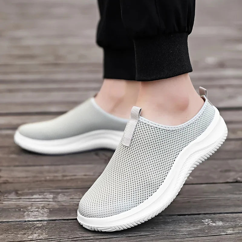 Men's Sneakers Comfortable Lightweight Soft Half Slipper Flat Running Shoes Outdoor Casual Sports Shoes Man Shoes Big Size 39-48