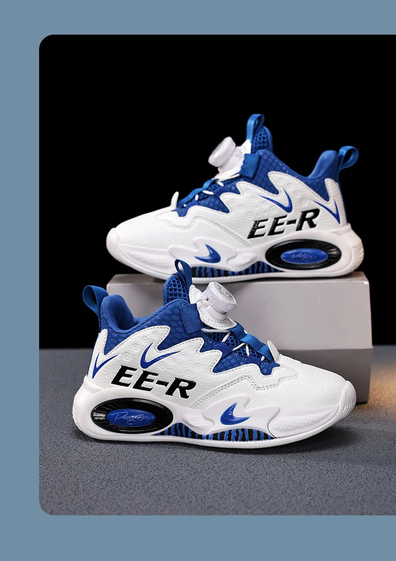 Kids Sneakers Casual Basketball Shoes for Children High-top Ankle-protected Sports Shoes for Boys Trainers PU Leather Sneaker