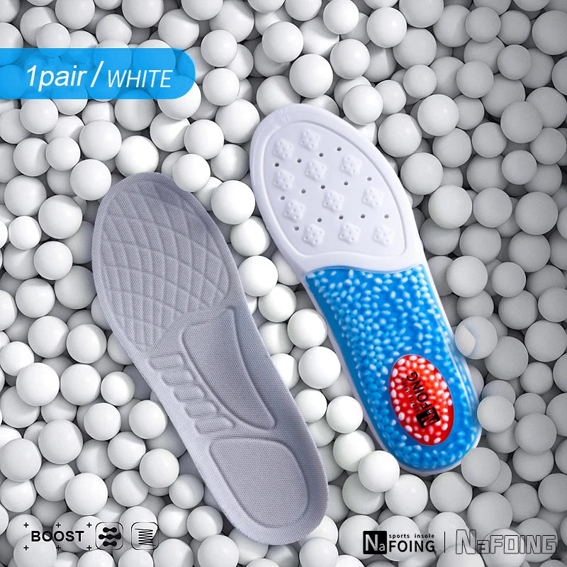 New Sport Insoles For Shoes High Elasticity Triple Shock Absorbing Sole Pad PU Memory Foam Air-cushion Super Soft Sneakers Soles