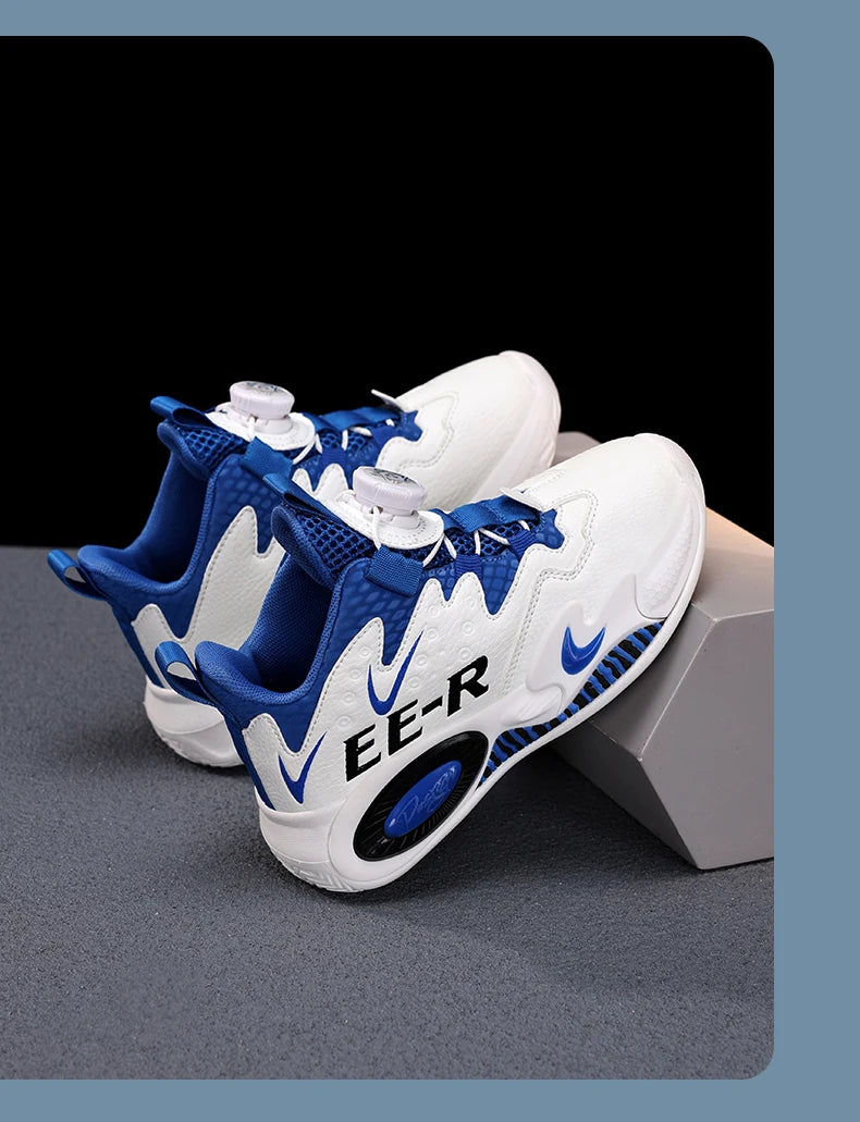 Kids Sneakers Casual Basketball Shoes for Children High-top Ankle-protected Sports Shoes for Boys Trainers PU Leather Sneaker
