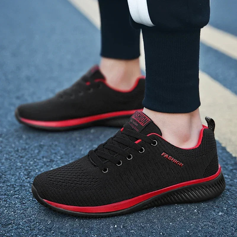 Men's Sneakers Black Casual Comfortable Knitted Sports Shoes Breathable Comfortable Running Fitness Shoes Mens Sports Shoes
