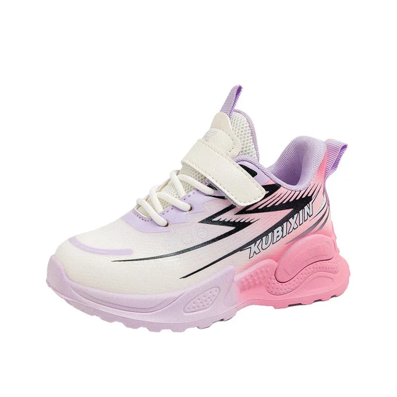Students Sneakers Handsome Trendy Boys Girls Running Shoes Gradient Color 2024 New Fashion Children Sports Shoes Thick Soft Sole