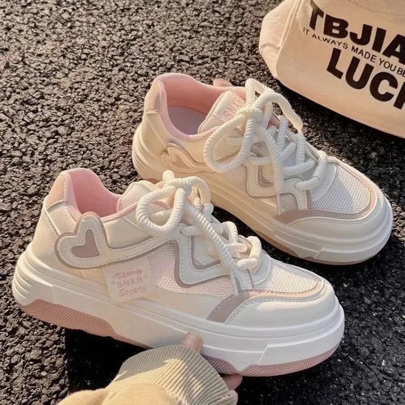 Women's Sneakers pink Platform Woman Sports shoes Female Harajuku Kawaii Vulcanized Shoes Casual Comfortable Ladies Trainers