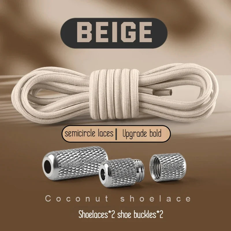 New Elastic Laces Sneakers Tennis Round Shoe laces Without ties Kids Adult No Tie Shoelace Rubber Bands Shoe Accessories