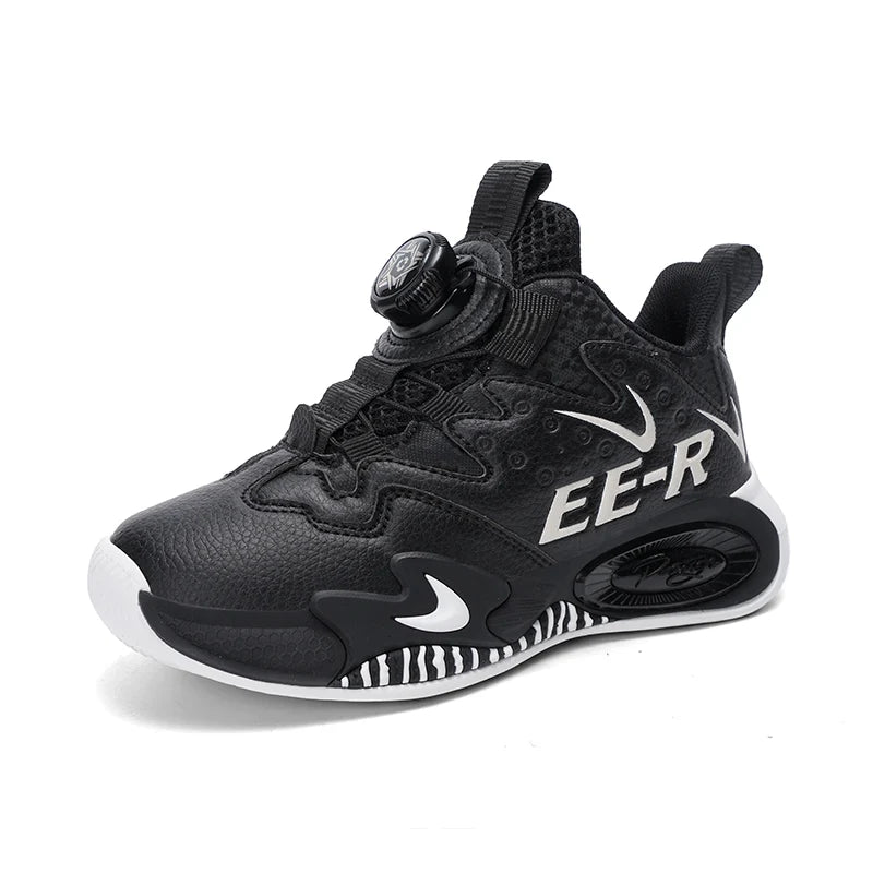 Kids Sneakers Casual Basketball Shoes for Children High-top Ankle-protected Sports Shoes for Boys Trainers PU Leather Sneaker